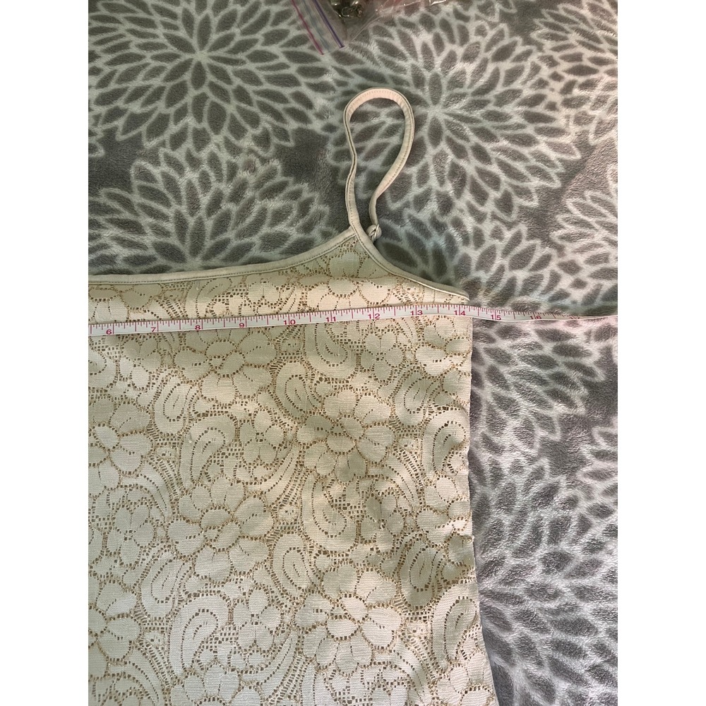 Boho Chic Floral Lace Cami Top size Small Cream Gold Metallic Soft Girl Camisole - Picture 6 of 8
